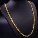 Cadena Cubana Semi-Delgada Oro Laminado 18k