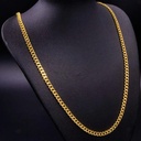 Cadena Cubana Semi-Delgada Oro Laminado 18k