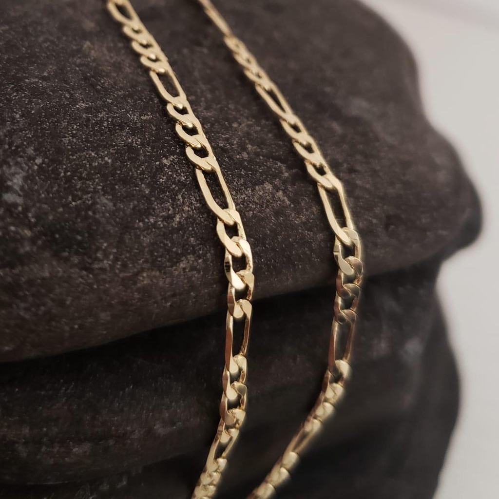 Cadena tejido 3x1 diamantada oro Laminado 18k