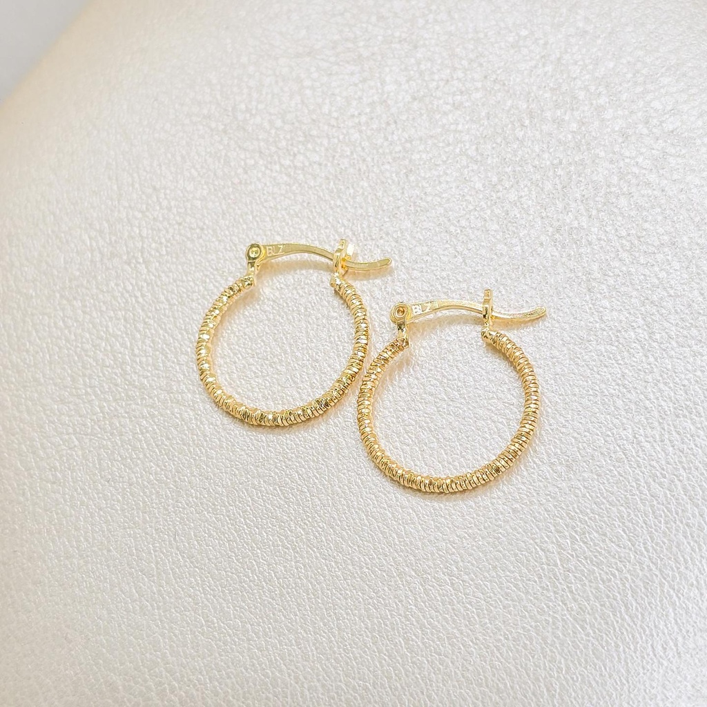 Aros Candonga Melcocha Pequeña Oro Laminado 18k