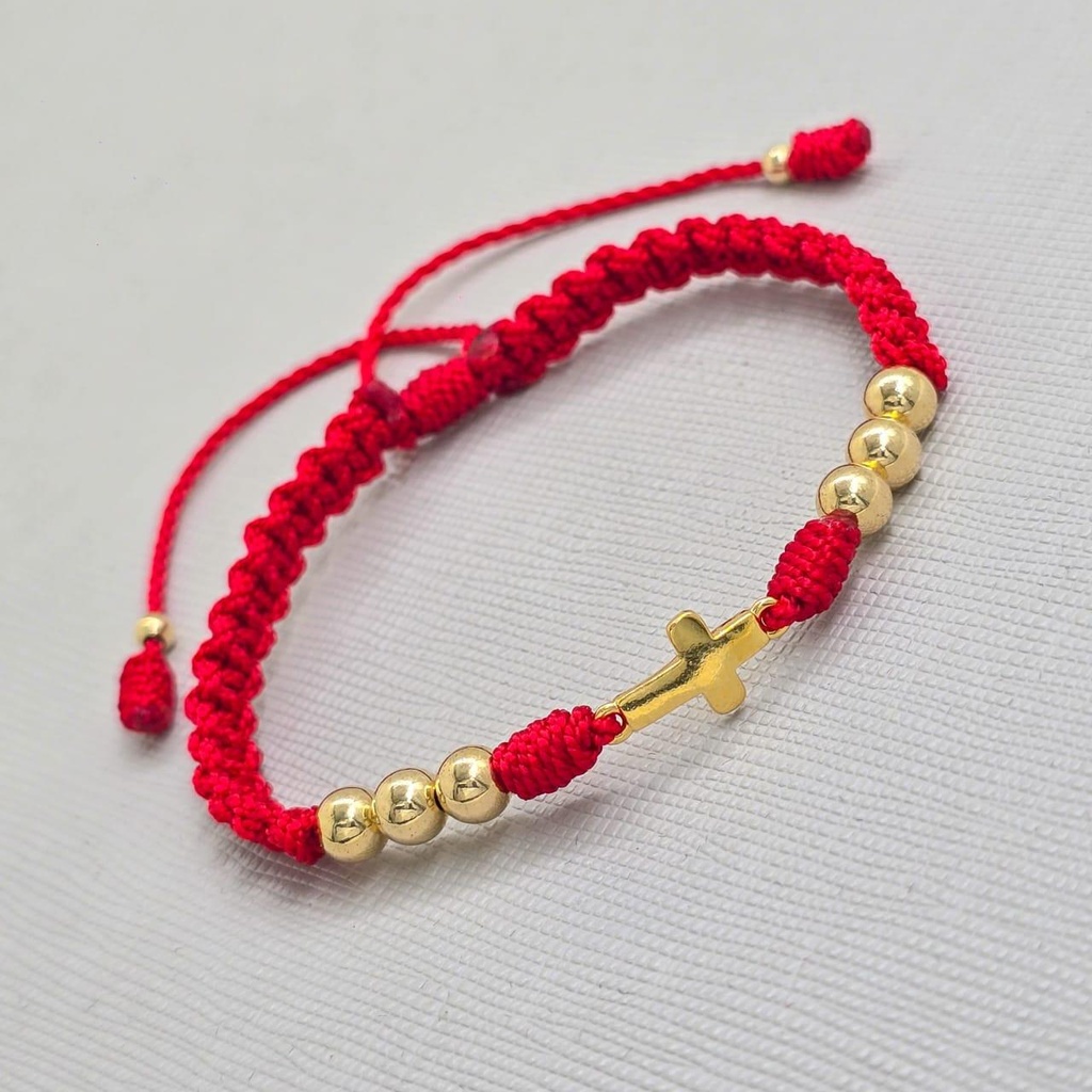 Brazalete Ajustable Diseño Que Destaca En Oro Laminado 18K (Rojo)